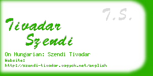 tivadar szendi business card